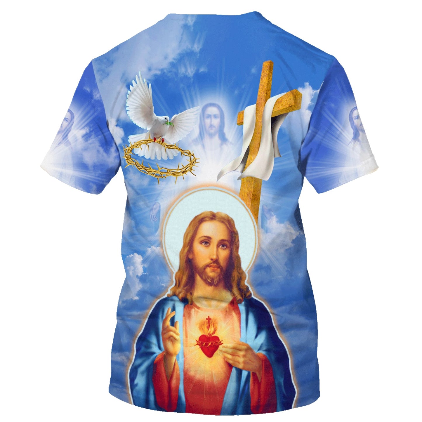 Jesus Christ Sacred Heart 3d Shirts - Christian T Shirts For Men And Women