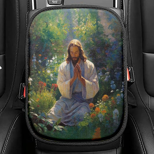 Jesus Christ Seat Box Cover Art Seat Box Cover, Jesus Car Center Console Cover, Jesus Car Interior Accessories