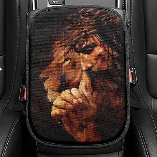 Jesus Christ Seat Box Cover, Christian Car Center Console Cover, Jesus Car Interior Accessories
