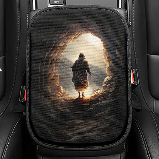 Jesus Christ Seat Box Cover, Jesus Car Center Console Cover, Inspirational Gift For Pastor Priest