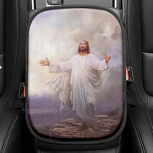 Jesus Christ Seat Box Covers Seat Box Cover, Jesus Car Center Console Cover, Jesus Car Interior Accessories