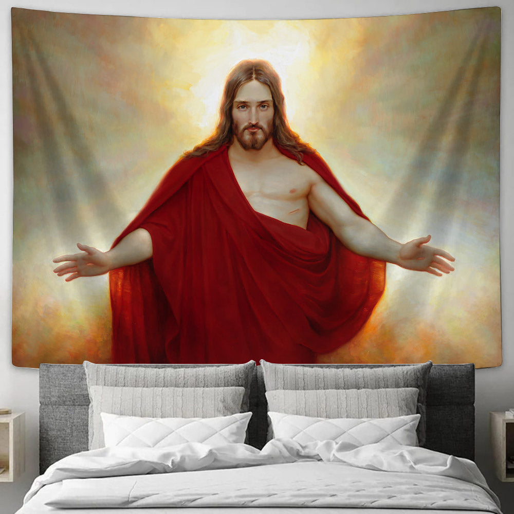 Jesus Christ Tapestry - Living Christ Tapestry - Jesus Pictures - Christian Wall Tapestry