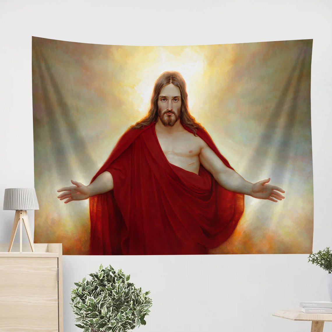 Jesus Christ Tapestry - Living Christ Tapestry - Jesus Pictures - Christian Wall Tapestry