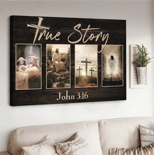 Jesus Christ The Lamb Of God True Story Canvas Wall Art - Jesus Canvas Pictures - Christian Wall Posters