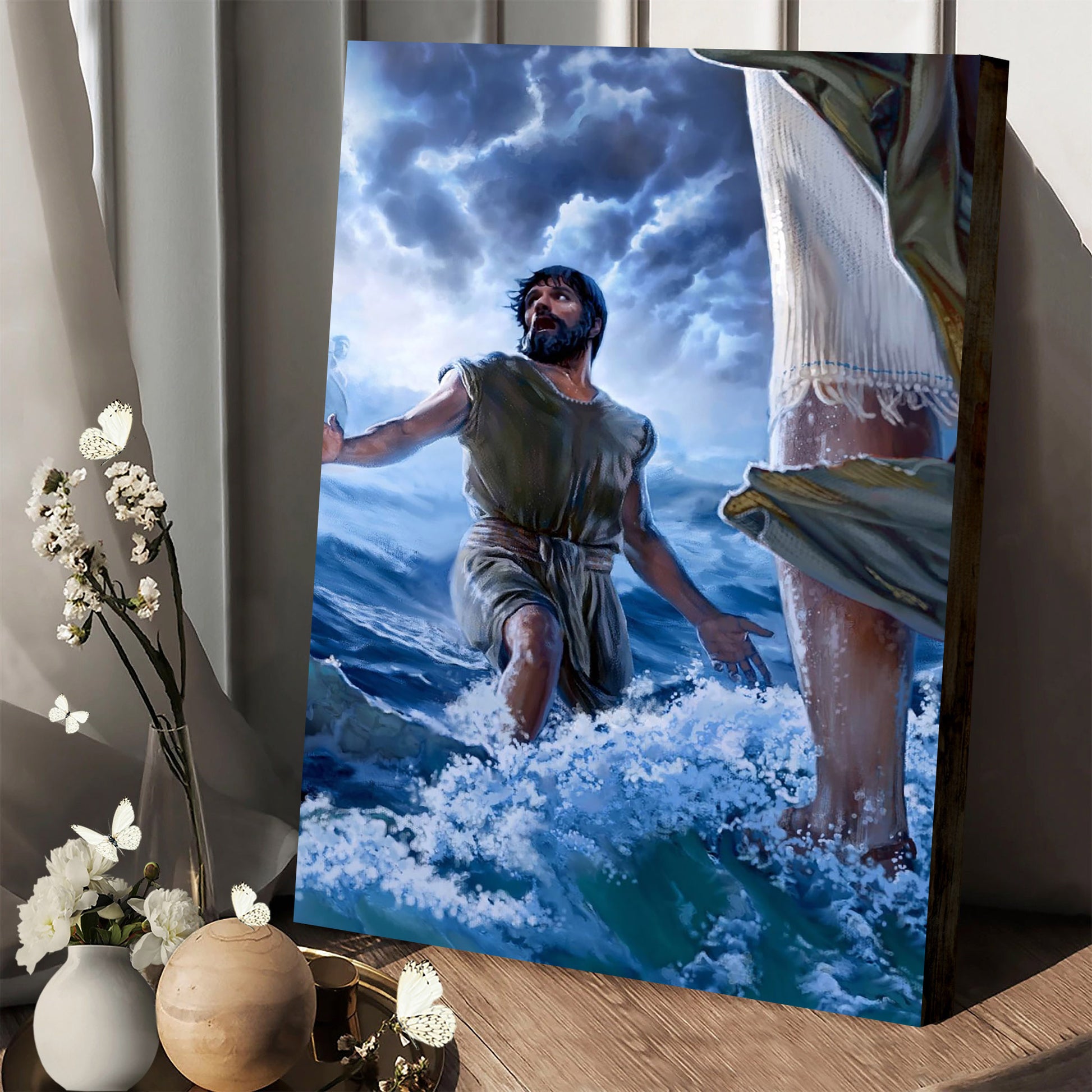 Jesus Christ Walk On Water Canvas Picture - Jesus Christ Canvas Art - Christian Wall Canvas