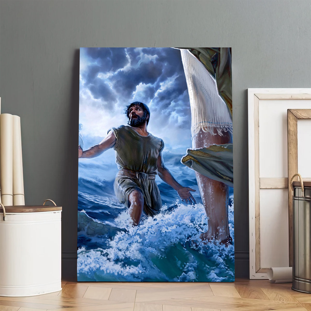 Jesus Christ Walk On Water Canvas Picture - Jesus Christ Canvas Art - Christian Wall Canvas
