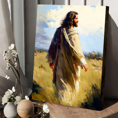 Jesus Christ Walking Come Follow Me Jesus Portrait - Jesus Canvas Art - Christian Wall Canvas