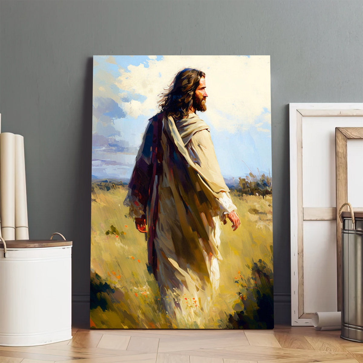 Jesus Christ Walking Come Follow Me Jesus Portrait - Jesus Canvas Art - Christian Wall Canvas