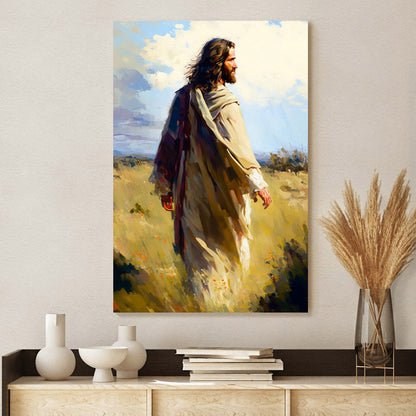 Jesus Christ Walking Come Follow Me Jesus Portrait - Jesus Canvas Art - Christian Wall Canvas