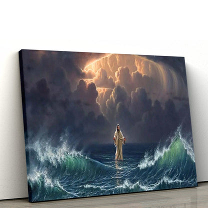 Jesus Christ Walks On Water Canvas Wall Art