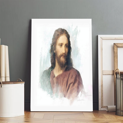 Jesus Christ Watercolor Portrait By - Canvas Pictures - Jesus Canvas Art - Christian Wall Art