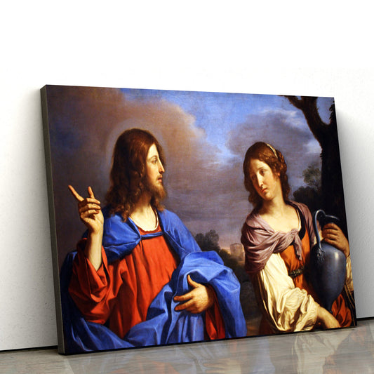Jesus Christ With A Samarian Woman Canvas Pictures - Jesus Christ Canvas Art - Christian Wall Canvas