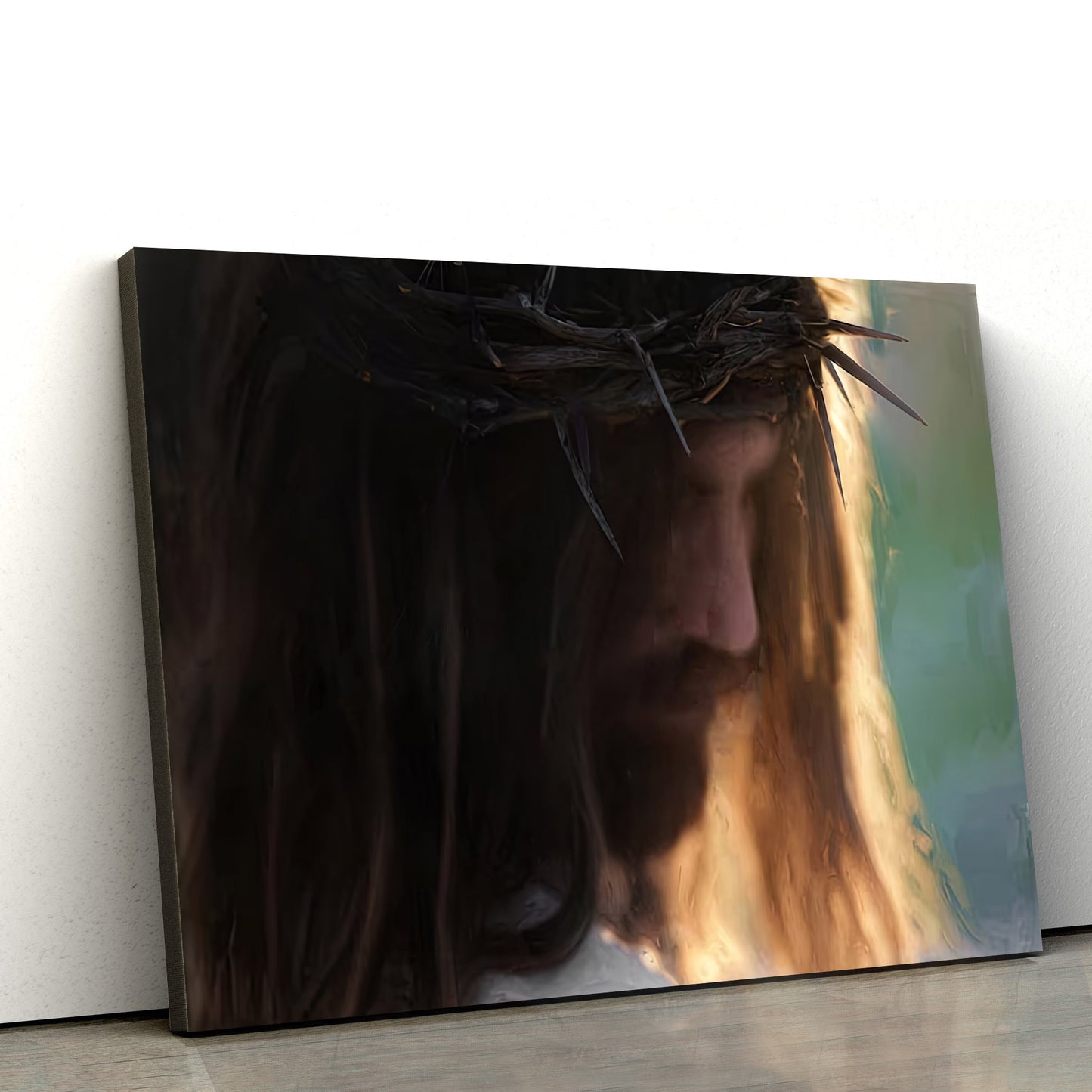 Jesus Christ With Crown Of Thorns Canvas Art - Jesus Christ Pictures - Jesus Wall Art - Christian Wall Decor