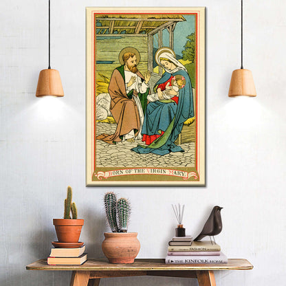 Jesus Christ's Birth Canvas Wall Art - Canvas Religious Wall Art - Christian Wall Decor Living Room