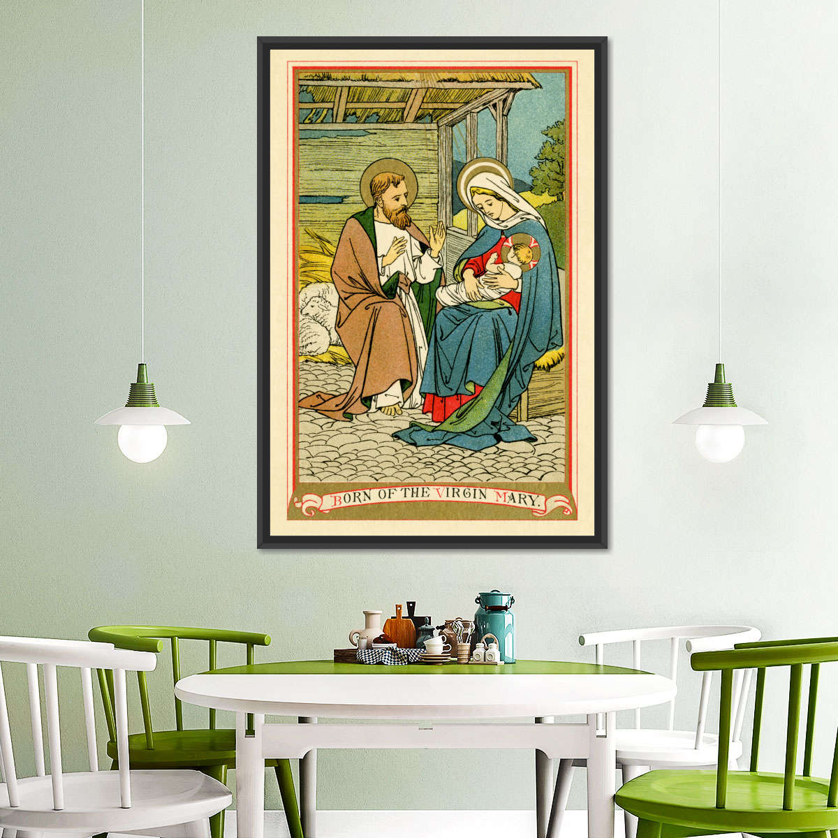 Jesus Christ's Birth Canvas Wall Art - Canvas Religious Wall Art - Christian Wall Decor Living Room
