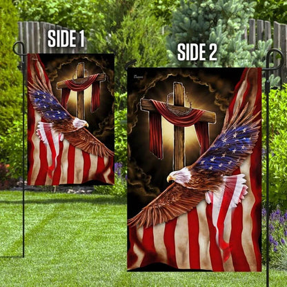 Jesus Christian American Eagle Flag - Outdoor Christian House Flag - Christian Garden Flags