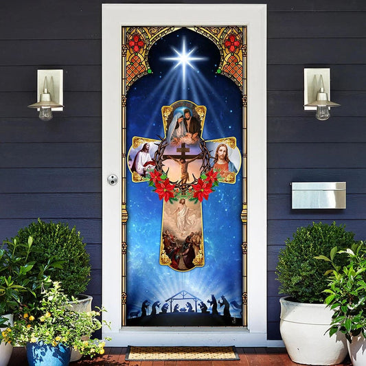 Jesus Christian Cross Door Cover - Religious Door Decorations - Christian Home Decor