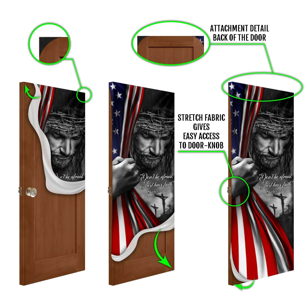 Jesus Christian Don't Be Afraid Just Have Faith Door Cover - Religious Door Decorations