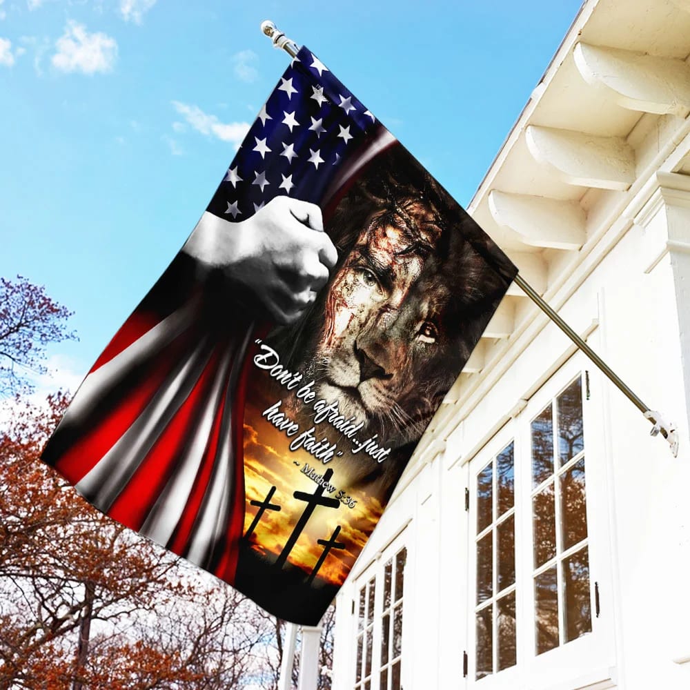 Jesus Christian Just Have Faith House Flags - Christian Garden Flags - Outdoor Christian Flag