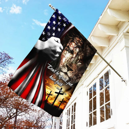 Jesus Christian Just Have Faith House Flags - Christian Garden Flags - Outdoor Christian Flag