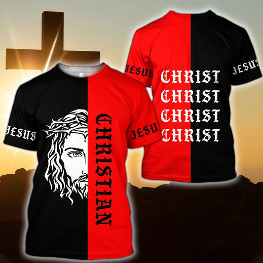 Jesus Christian Pablo Vibe Black And Red Color Jesus Shirt - Christian 3D Shirt