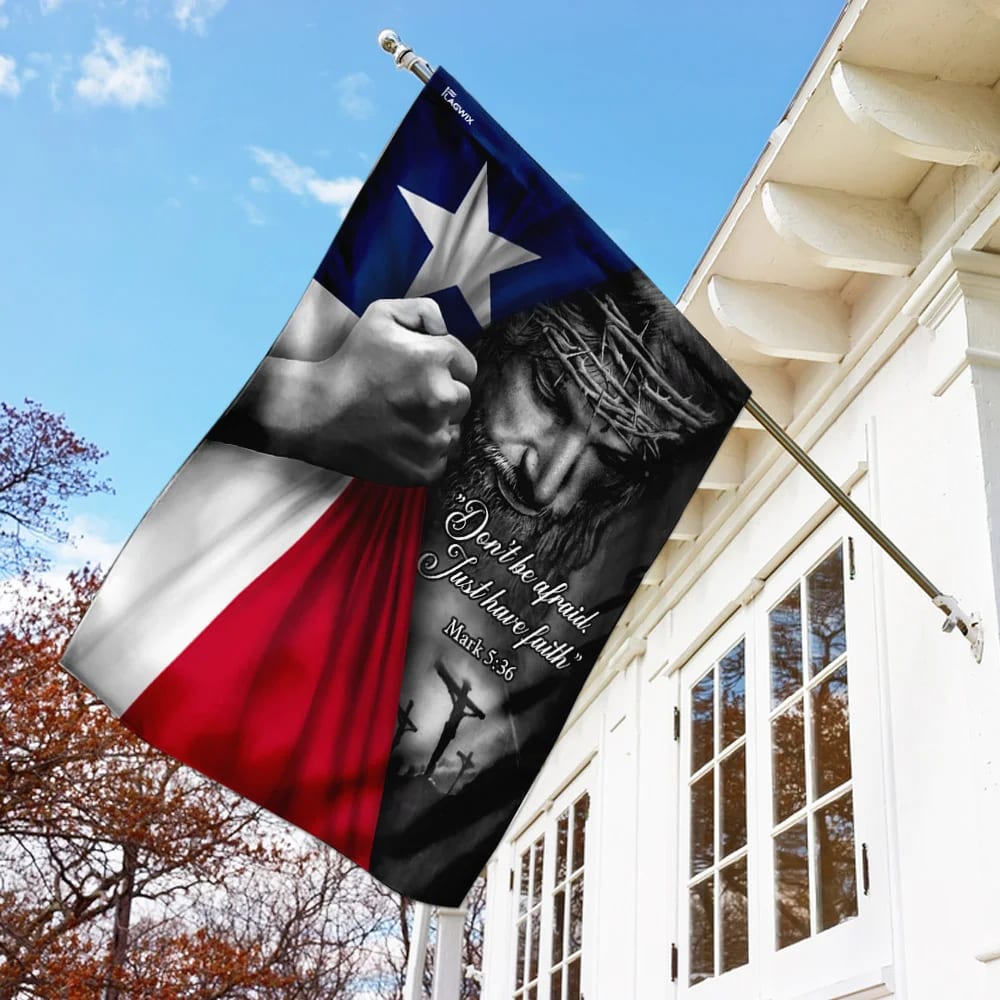 Jesus Christian Texas House Flags - Christian Garden Flags - Outdoor Christian Flag