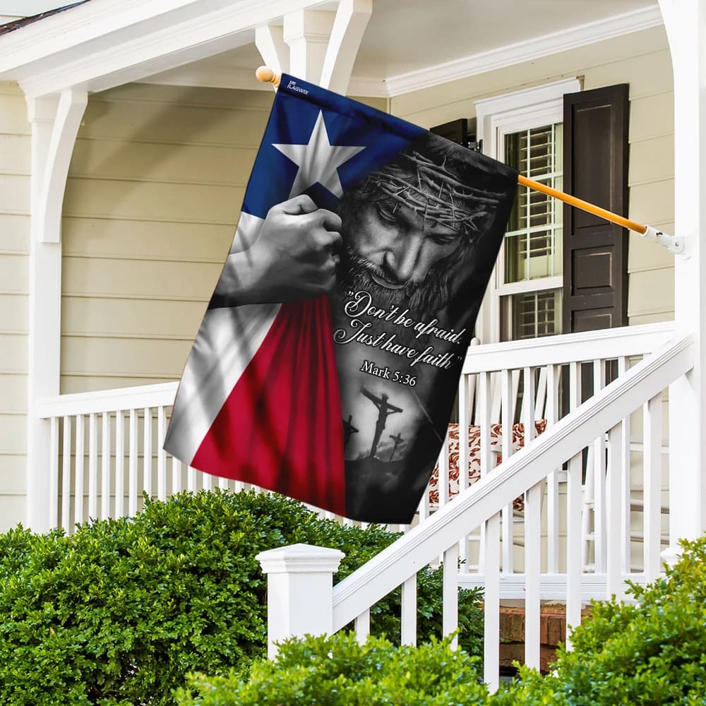 Jesus Christian Texas House Flags - Christian Garden Flags - Outdoor Christian Flag