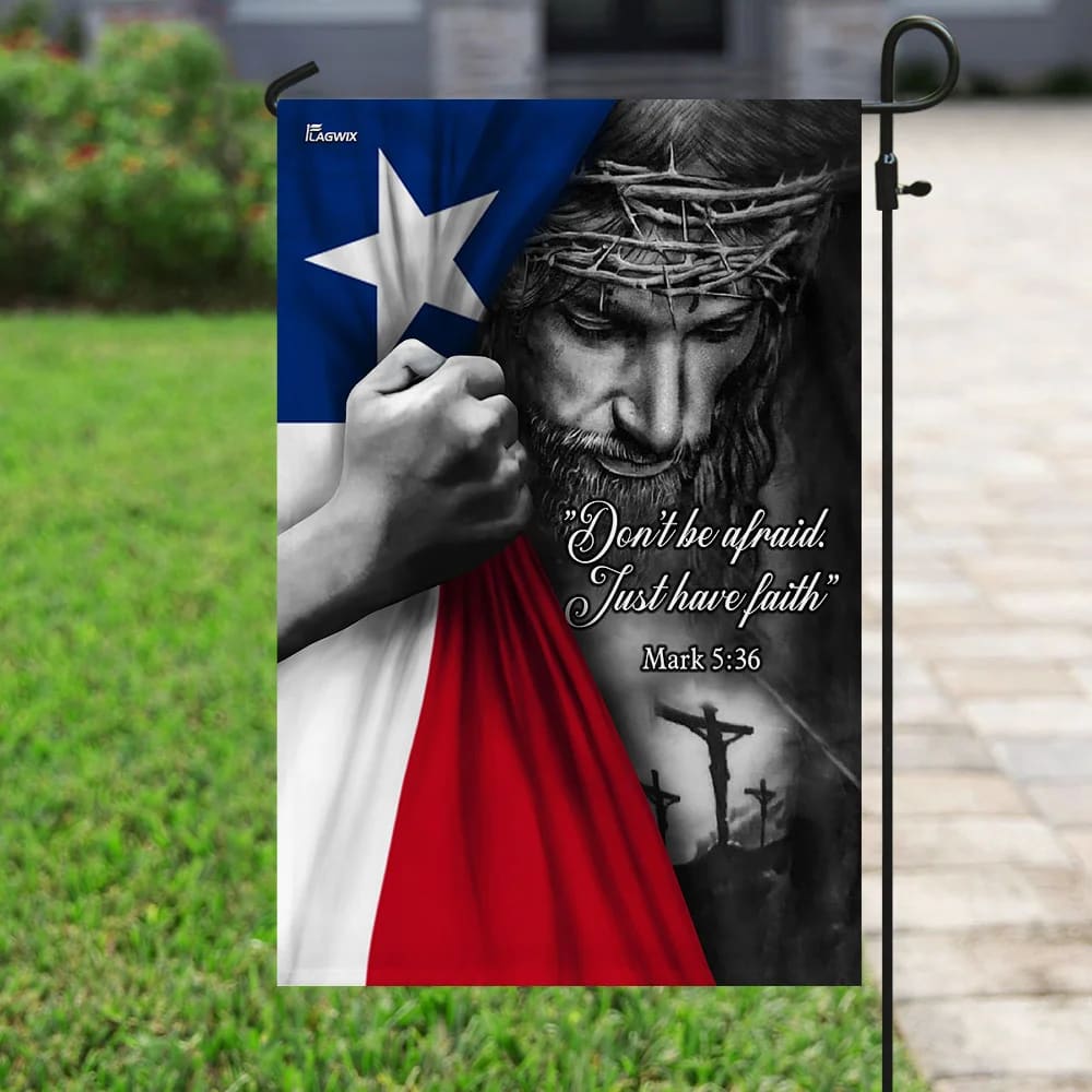 Jesus Christian Texas House Flags - Christian Garden Flags - Outdoor Christian Flag