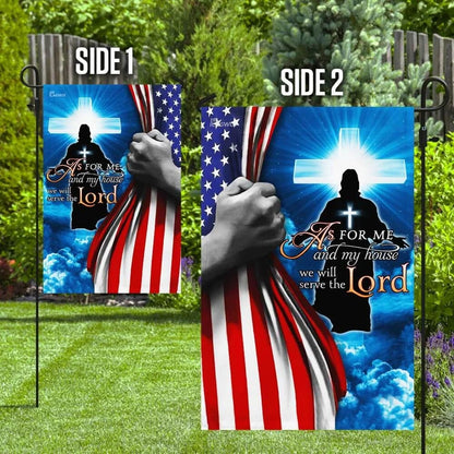 Jesus Christian We Will Serve The Lord House Flags - Christian Garden Flags - Outdoor Christian Flag