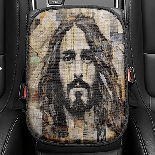 Jesus Christs Art Seat Box Cover, Jesus Car Center Console Cover, Christian Car Interior Accessories