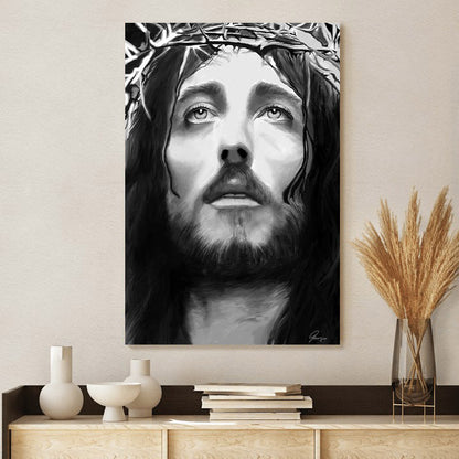 Jesus Christus Portrait Canvas Picture - Jesus Christ Canvas Art - Christian Wall Canvas