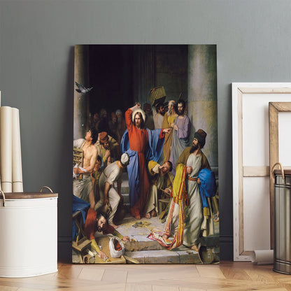 Jesus Cleansing The Temple Canvas Pictures - Religious Wall Art Canvas - Christian Paintings For Home