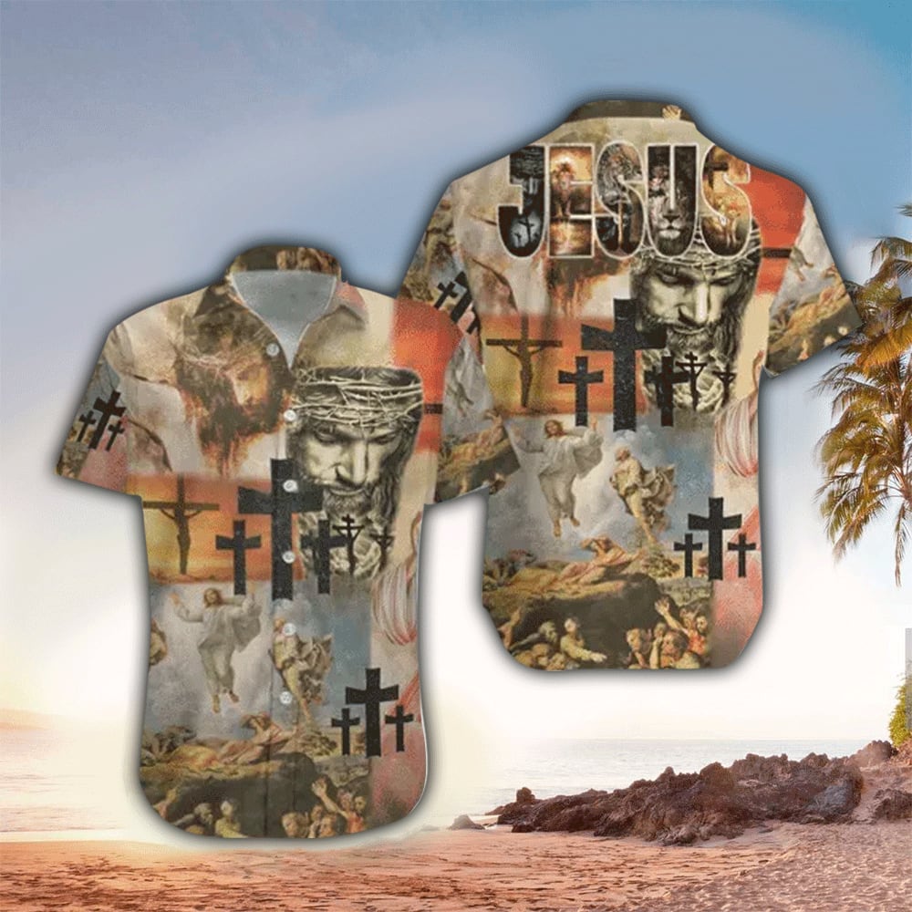 Jesus Colorful Unisex Hawaiian Shirt - Christian Hawaiian Shirts For Men & Women