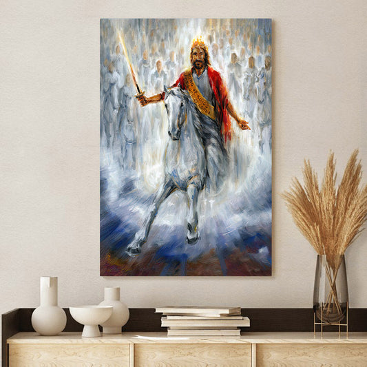 Jesus Coming Back On A White Horse Canvas Pictures - Jesus Canvas Painting - Christian Canvas Prints