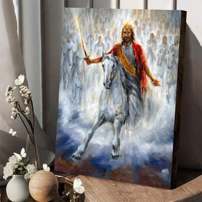 Jesus Coming Back On A White Horse Canvas Pictures - Jesus Canvas Painting - Christian Canvas Prints
