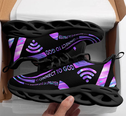 Jesus Connect To God Yezy Running Sneakers Max Soul Shoes - Christian Shoes For Men And Women
