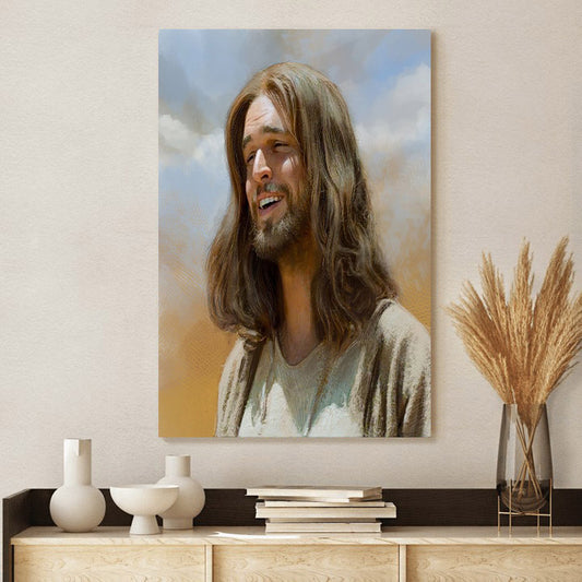 Jesus Crist Smile - Canvas Pictures - Jesus Canvas Art - Christian Wall Art