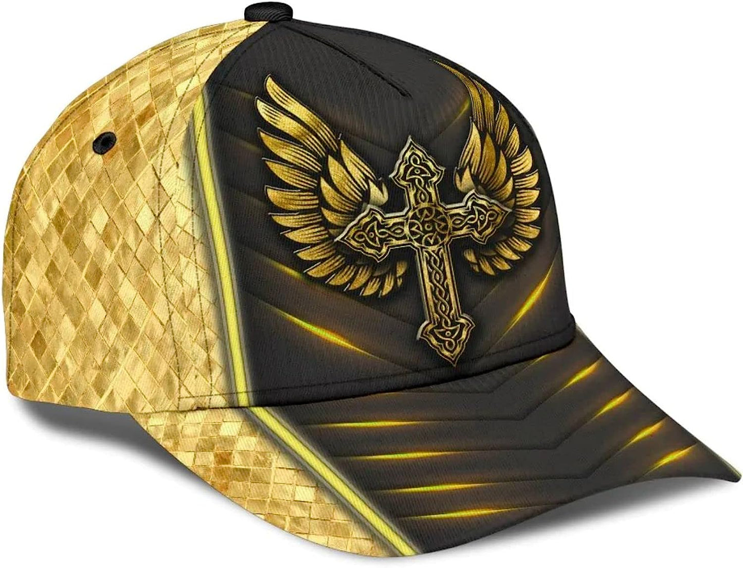 Jesus Cross Angel Wings All Over Print Baseball Cap - Christian Hats For Men Women