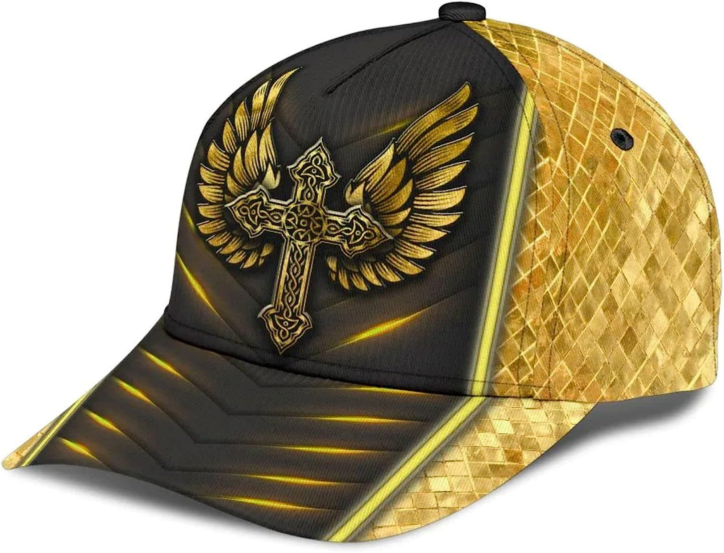 Jesus Cross Angel Wings All Over Print Baseball Cap - Christian Hats For Men Women
