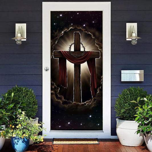 Jesus Cross Door Cover - Religious Door Decorations - Christian Home Decor