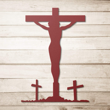 Jesus Cross Metal Sign 1 - Christian Metal Wall Art - Religious Metal Wall Decor