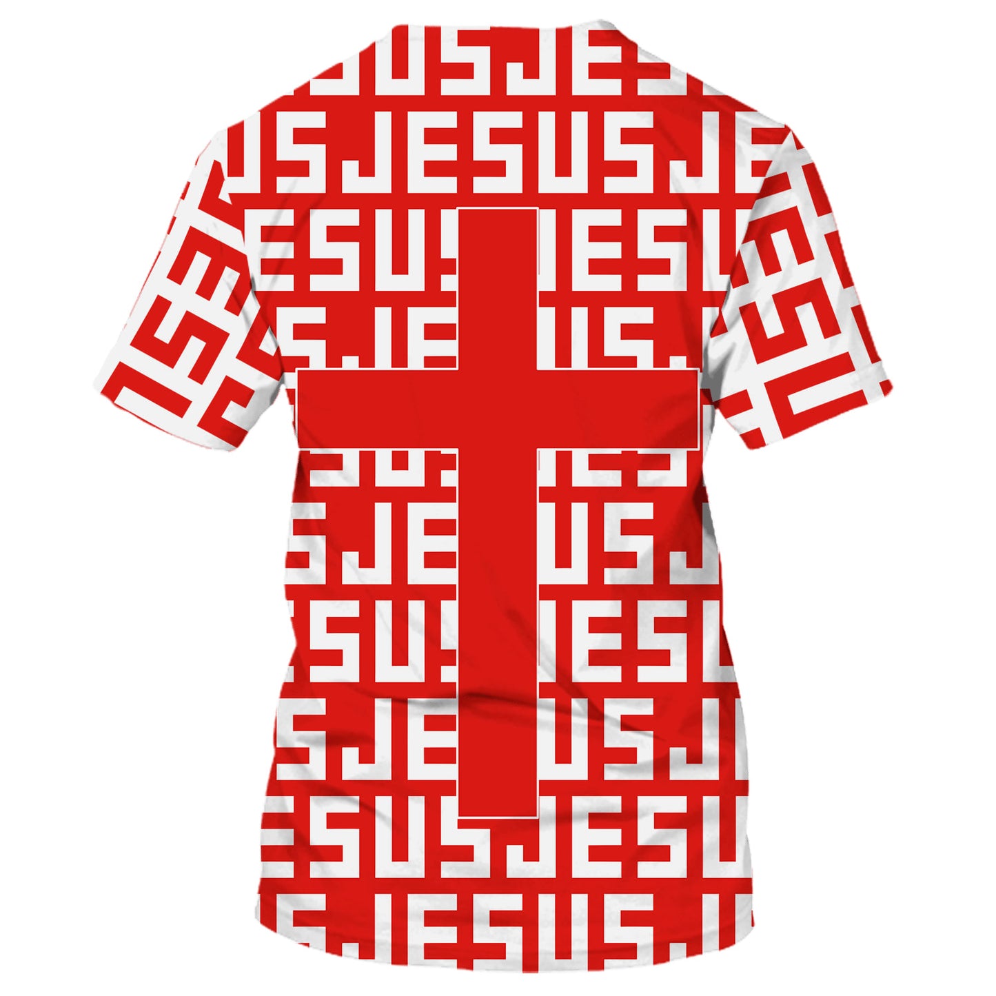 Jesus Cross Red 3D All Over Printed Shirt for Men and Women