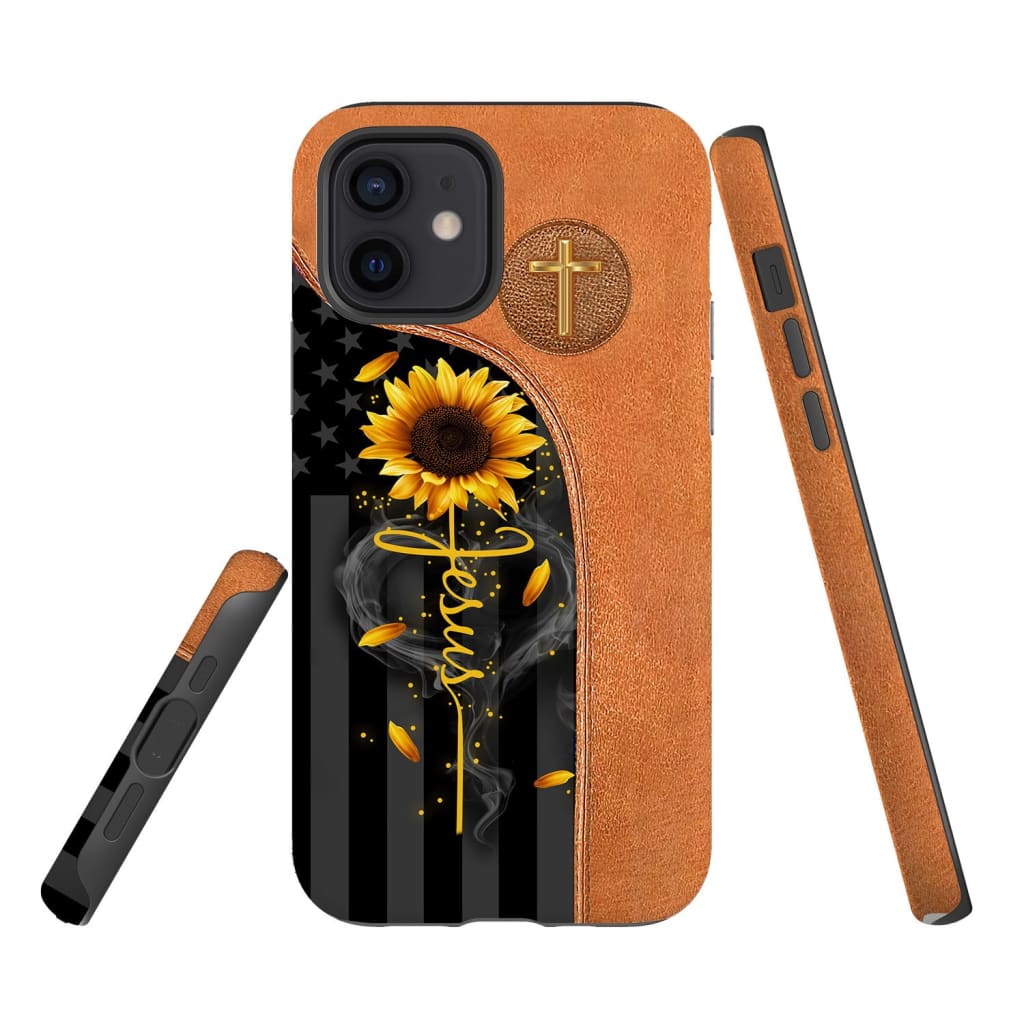 Jesus Cross Sunflower Phone Case - Inspirational Bible Scripture iPhone Cases
