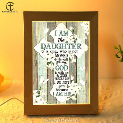 Jesus Cross White Tulip I Am The Daughter Of A King Frame Lamp