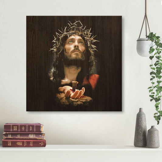 Jesus' Crucified Hands Canvas Wall Art - Christian Wall Art - Religious Wall Decor