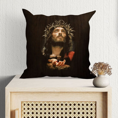 Jesus' Crucified Hands Christian Pillow