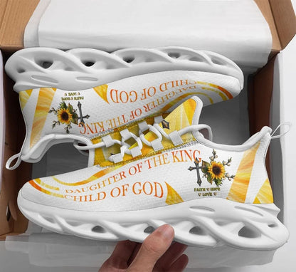 Jesus Daughter Of The King Yezy Running Sneakers Yellow Max Soul Shoes - Christian Shoes For Men And Women