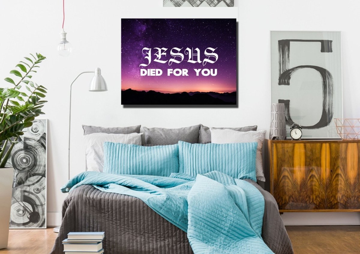 Jesus Died For You Wall Art Canvas Print - Christian Canvas Wall Art