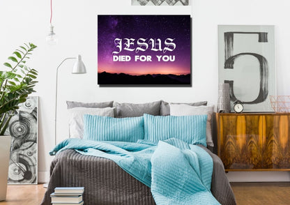 Jesus Died For You Wall Art Canvas Print - Christian Canvas Wall Art