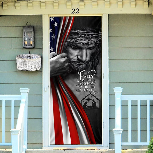 Jesus Door Cover - Jesus Is The Reason For The Season - Religious Door Decorations